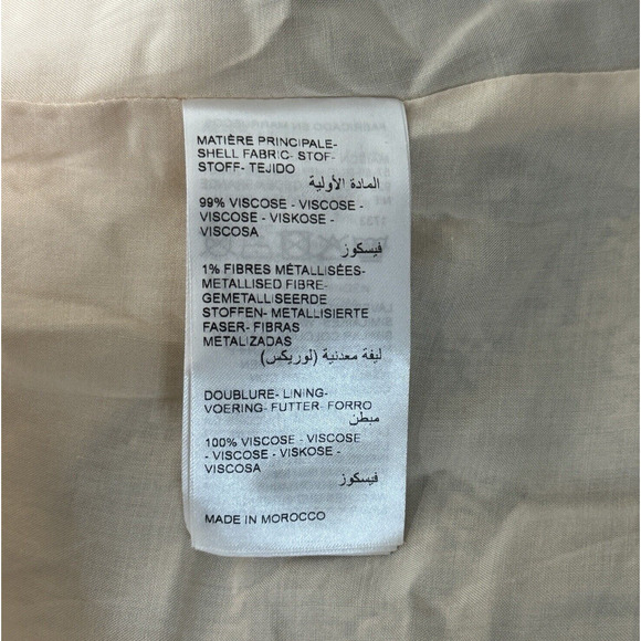 Maison 123 Dress Womens 12 Black Tan Ditzy Floral Shift Neutral Boho Peasant‎ - Picture 8 of 10